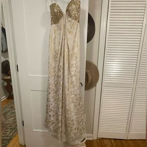 La Femme gold prom/formal dress
